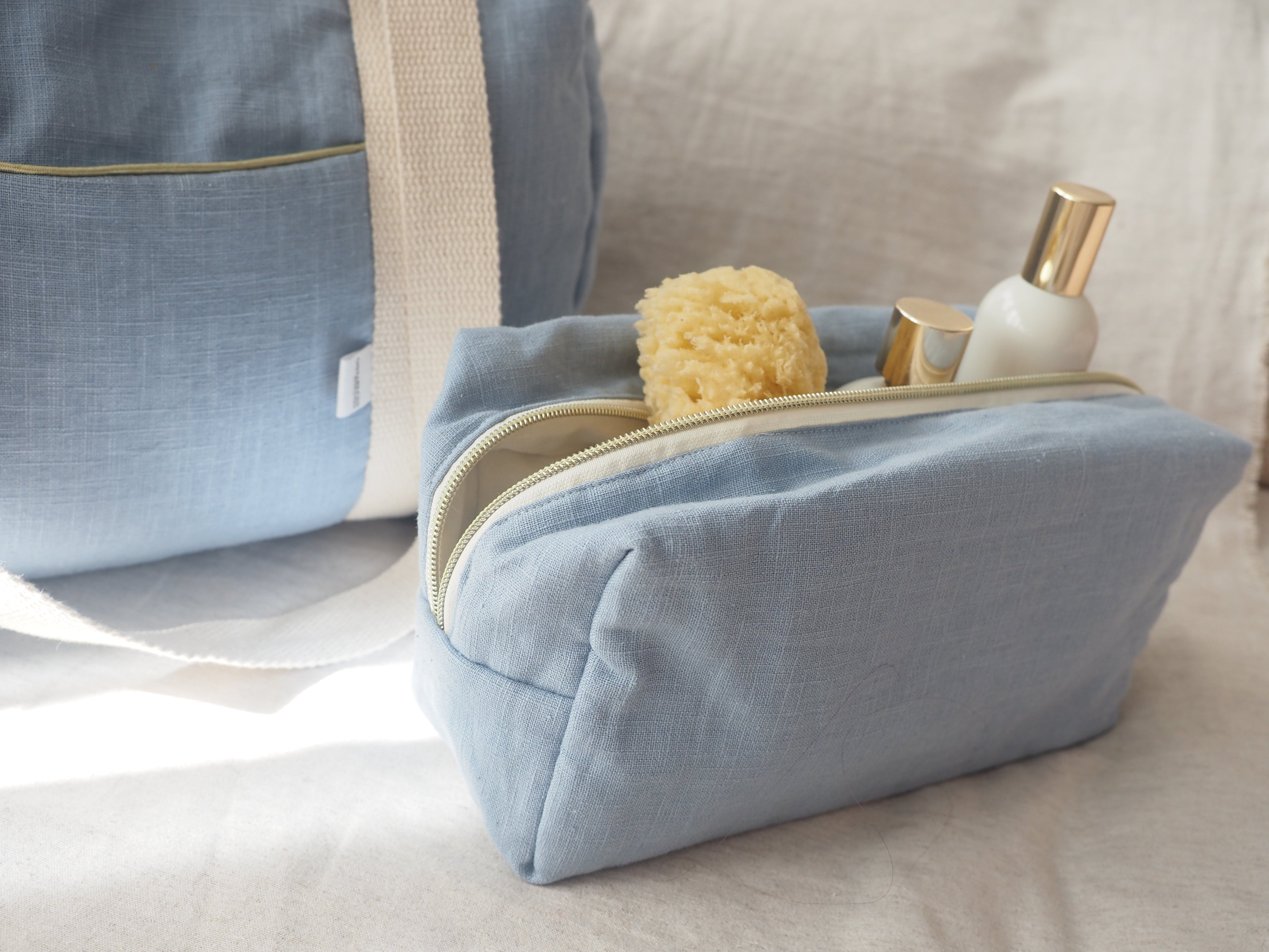 Bolsa de maternidad de lino personalizada, hecha a mano
