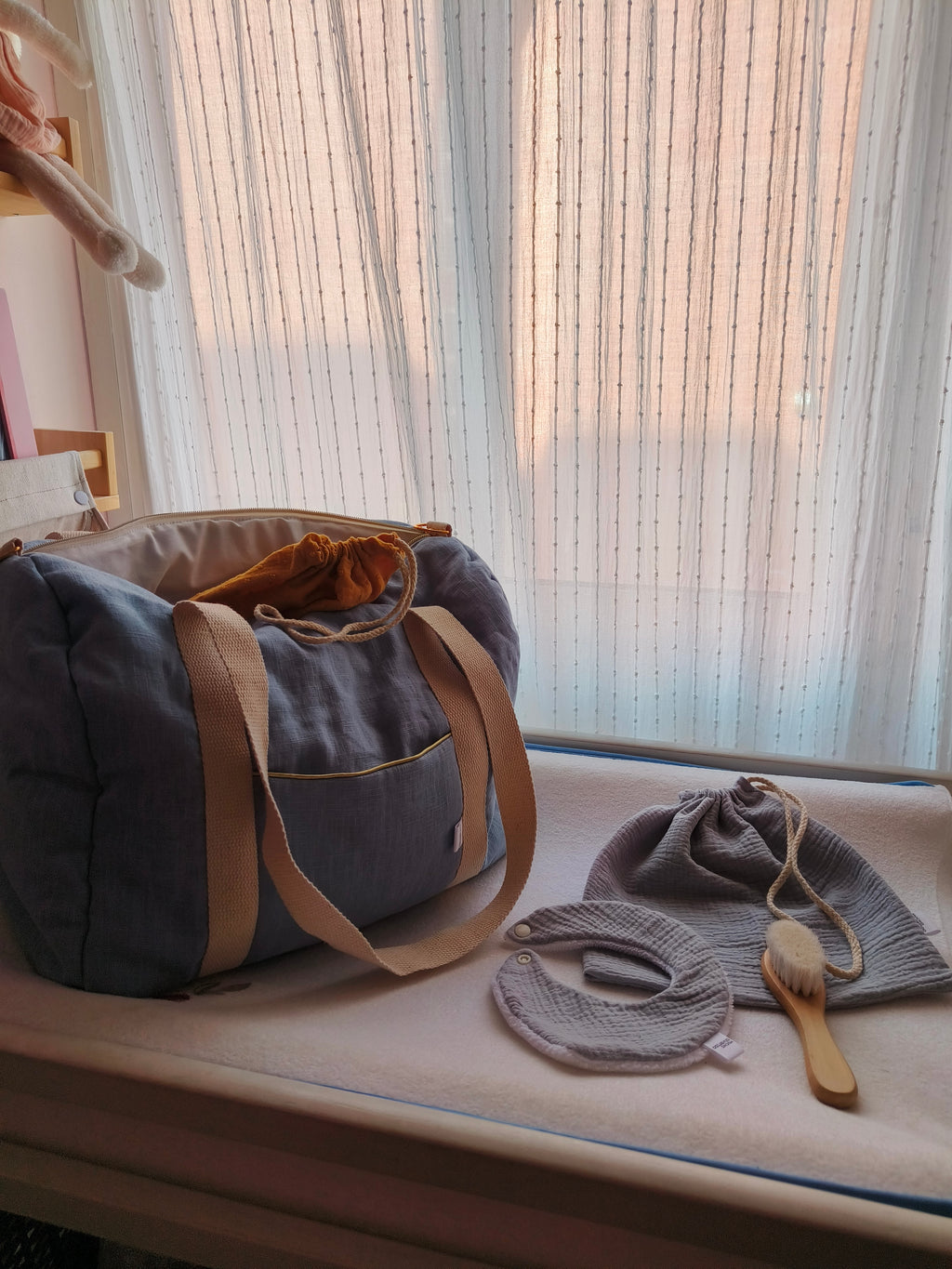 Bolsa de maternidad de lino denim para el hospital