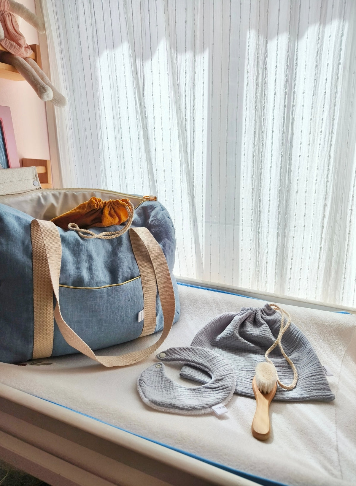 Bolsa de maternidad de lino